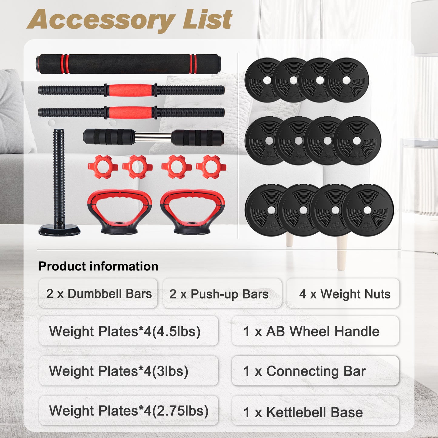 Adjustable & Multifunctional Weight Set for Home Gym